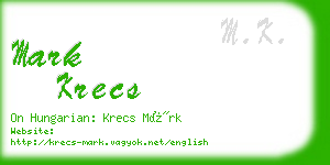 mark krecs business card